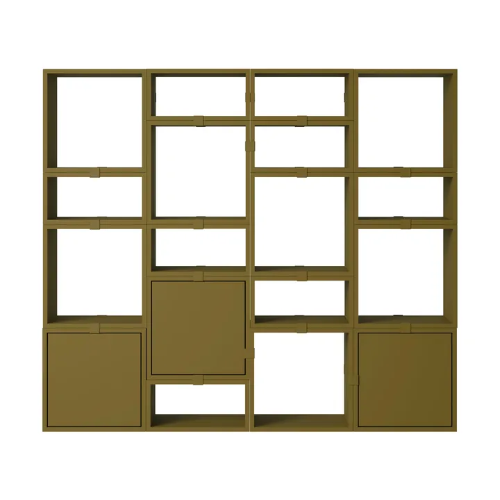 Stacked Aufbewahrungssystem Bücherregal Konfiguration 4 - Brown green - Muuto