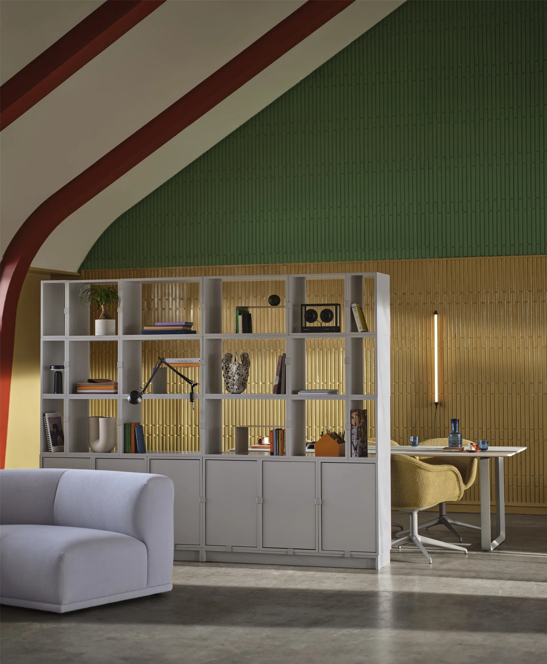 Stacked Aufbewahrungssystem Büro Konfiguration 2, Grey Muuto