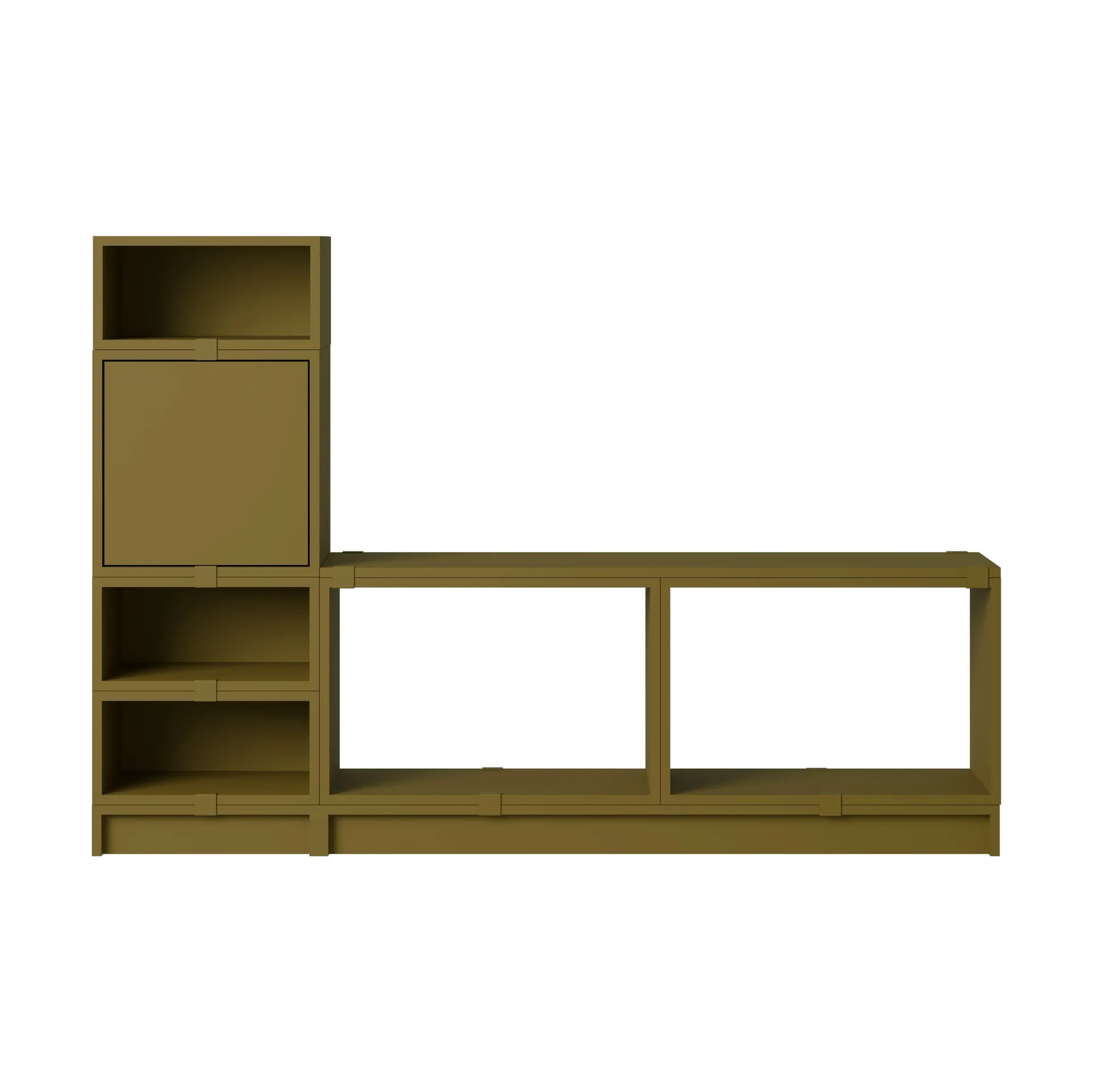 Stacked Aufbewahrungssystem Flur Konfiguration 1, Brown green Muuto
