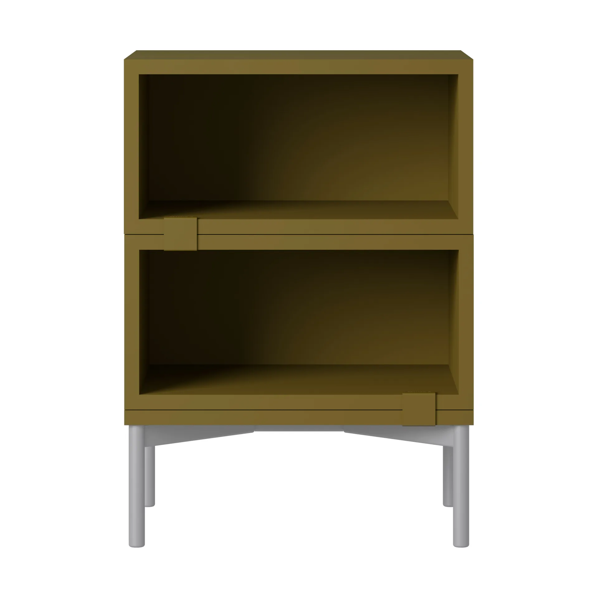 Stacked Aufbewahrungssystem Nachttisch Konfiguration 1, Brown green Muuto