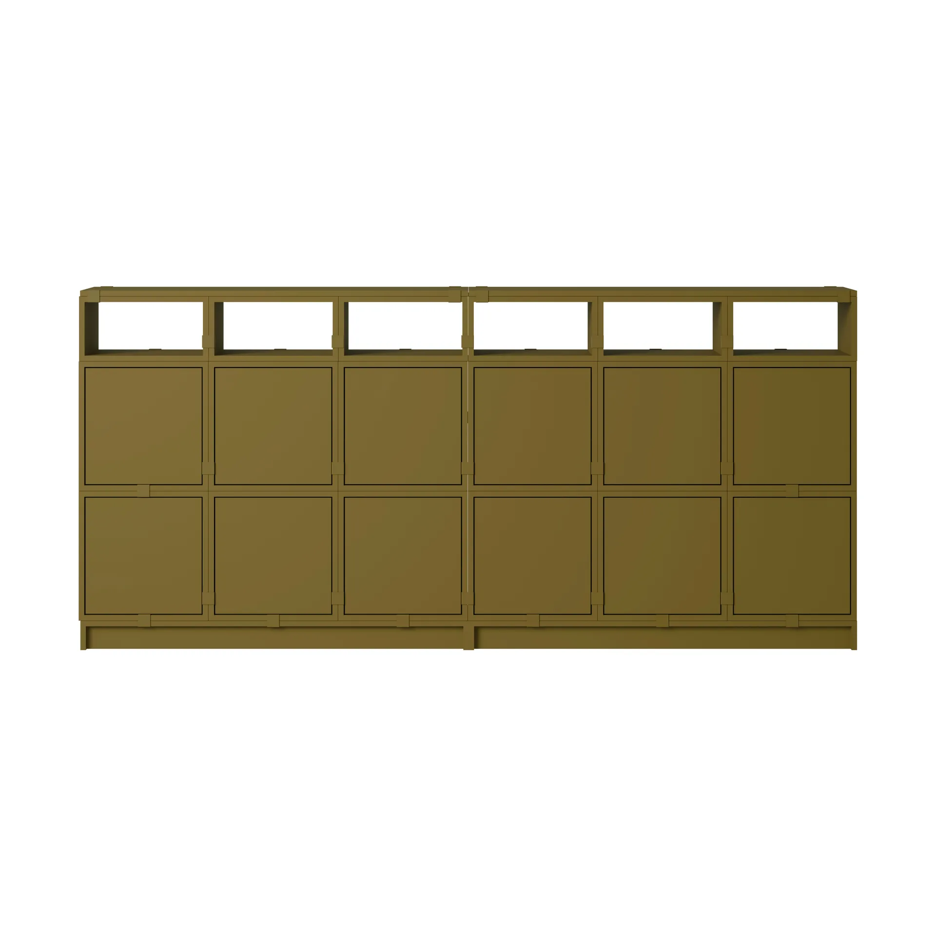 Stacked Aufbewahrungssystem Sideboard Konfiguration 1, Brown green Muuto
