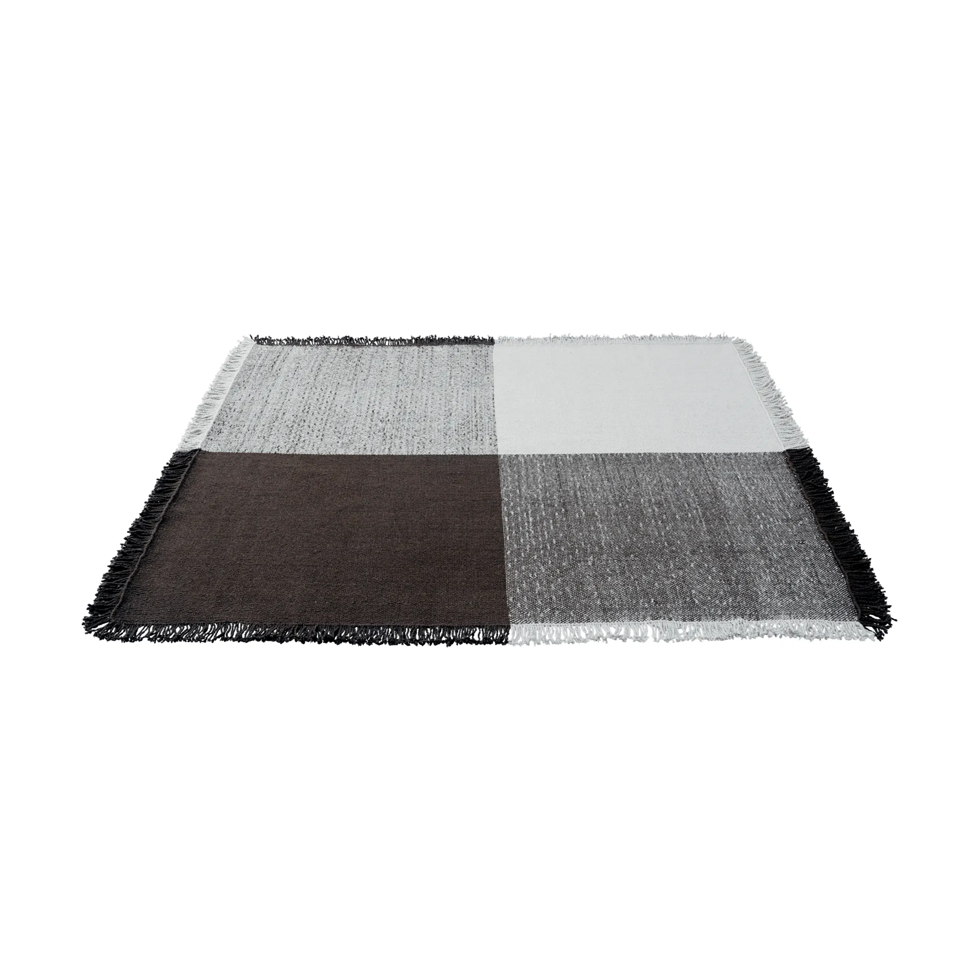 Verso Wollteppich, Cool grey-Dunkelbraun, 258x258 cm Muuto