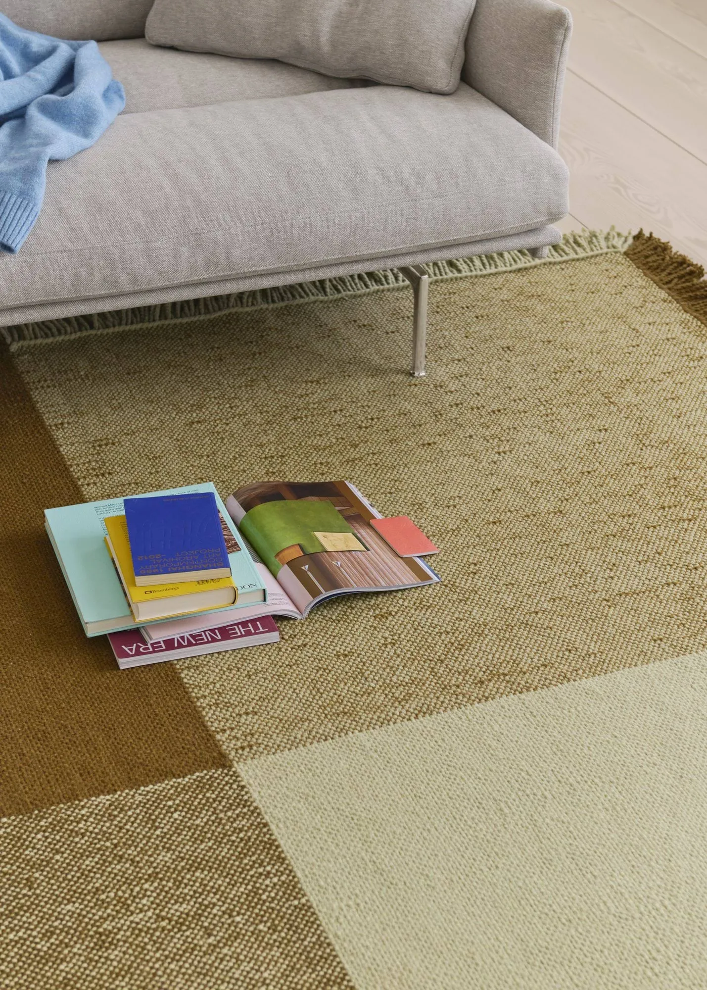 Verso Wollteppich, Cool grey-Dunkelbraun, 258x258 cm Muuto