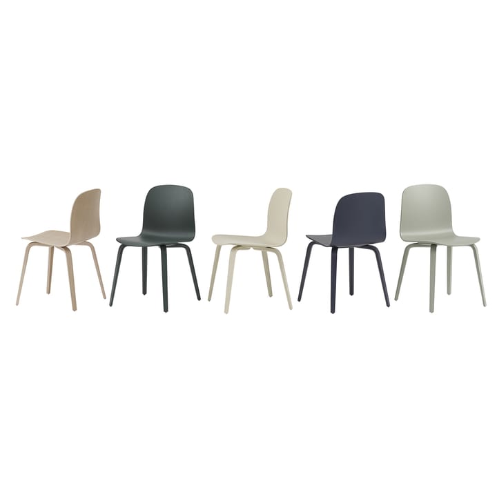 Visu Stuhl mit Holzgestell, Dark green Muuto