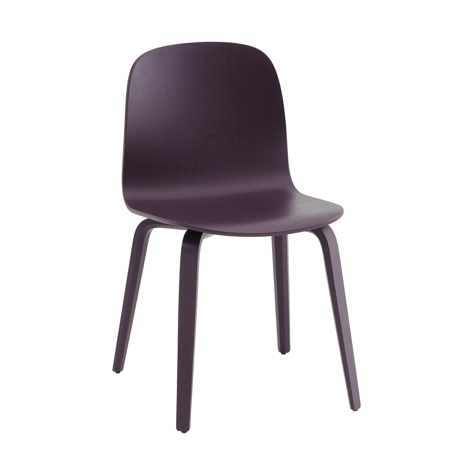 Visu Stuhl mit Holzgestell, Dark plum Muuto