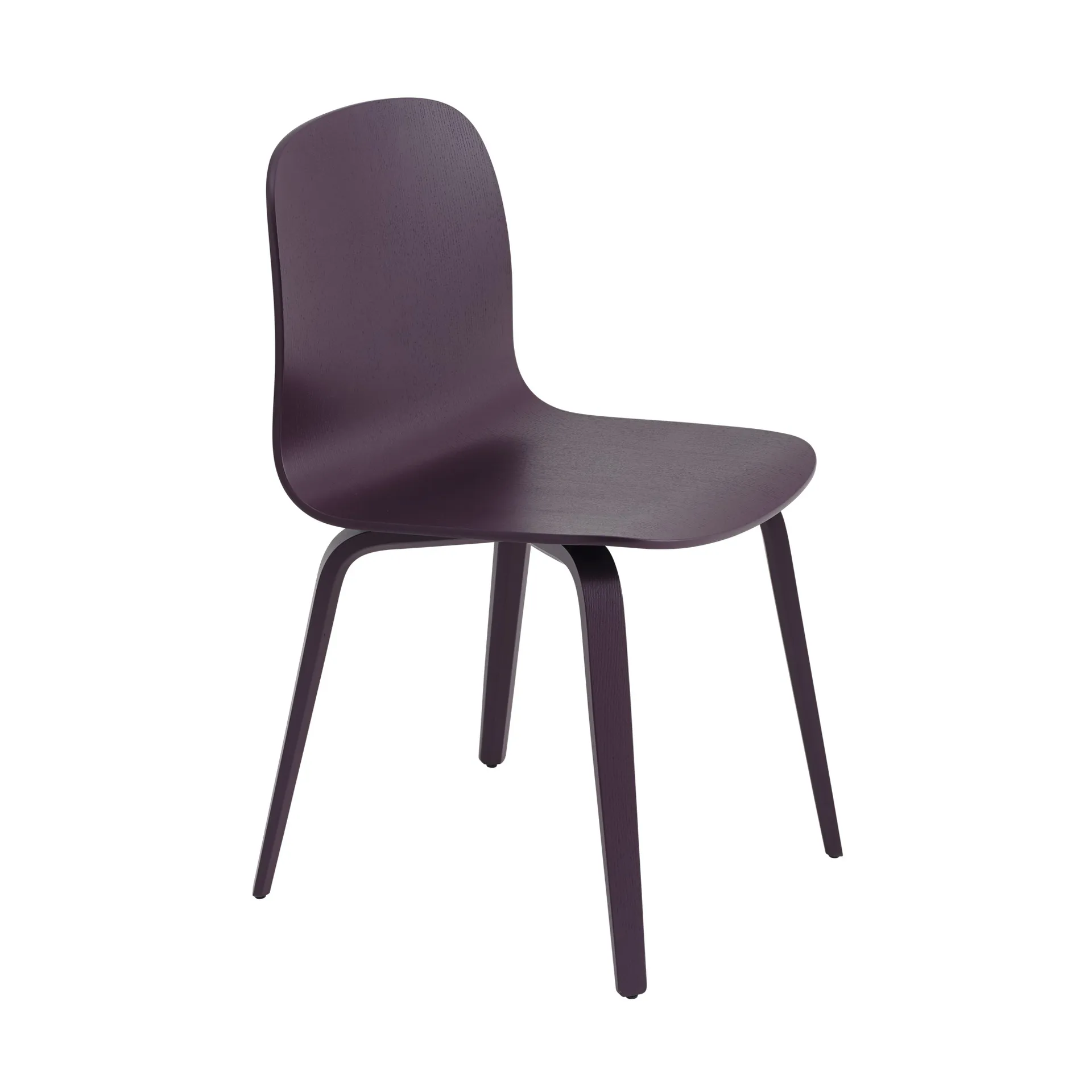 Visu Stuhl mit Holzgestell, Dark plum Muuto