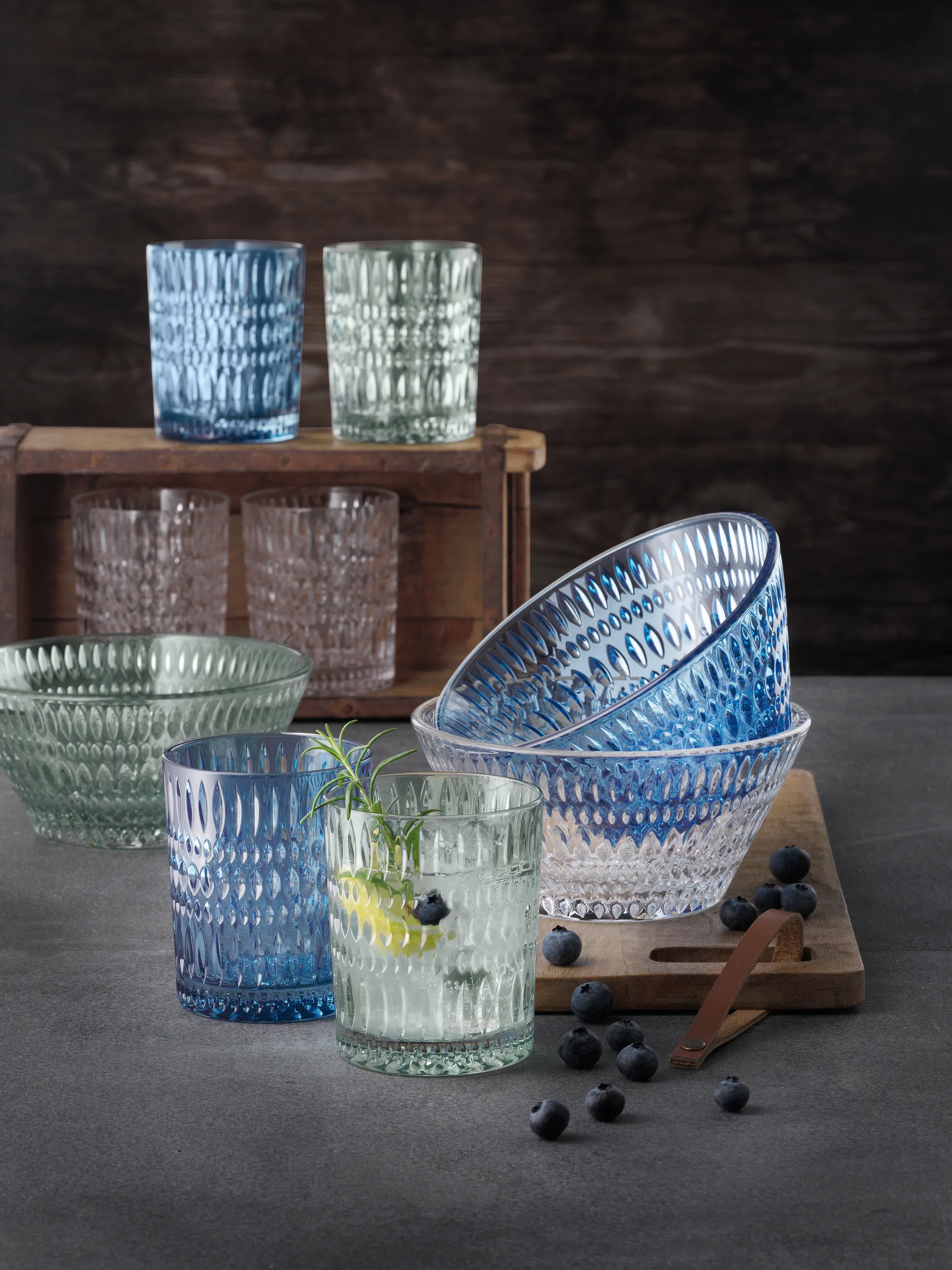 Ethno Tumblerglas 30,4 cl 2er-Pack, Vintage blue Nachtmann