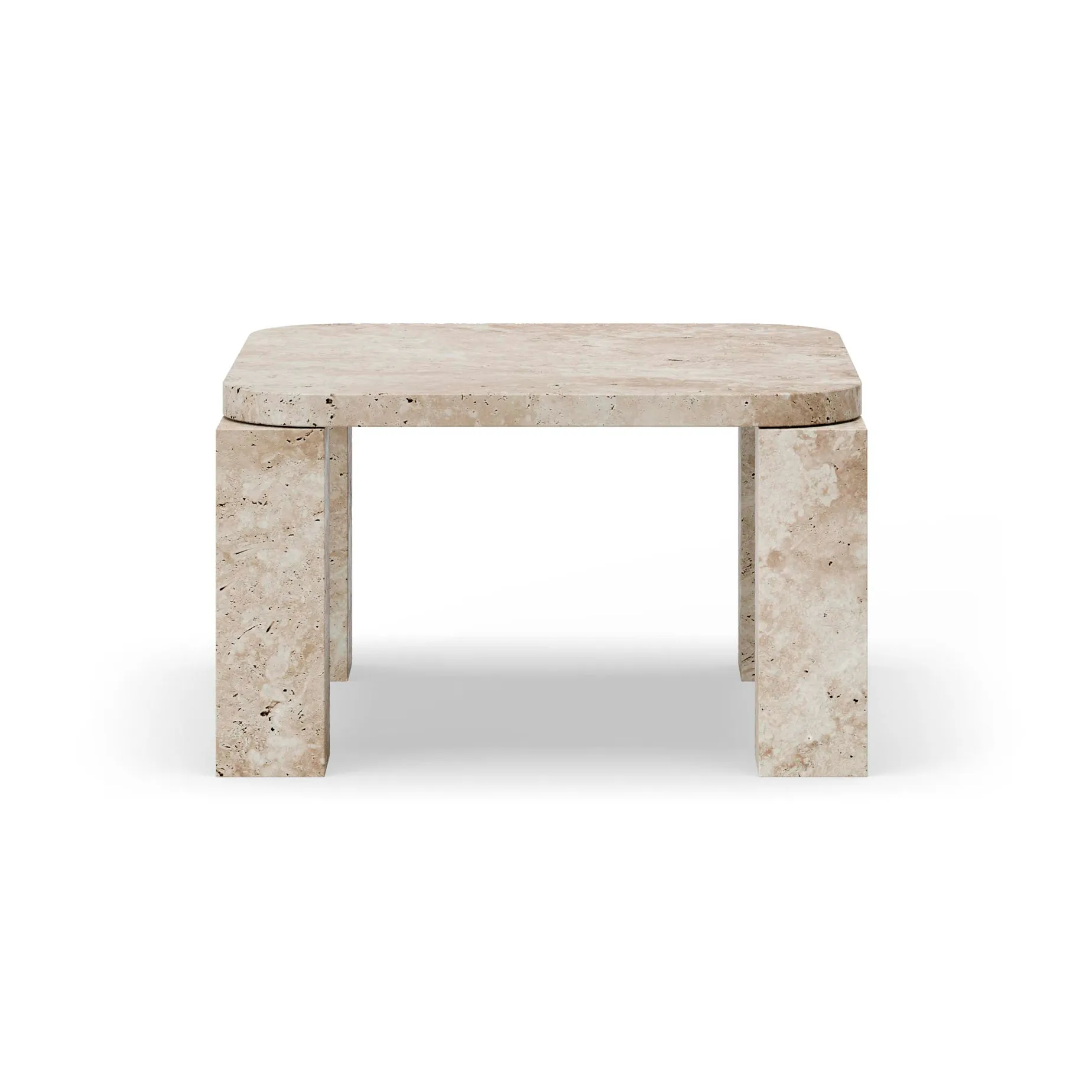 Atlas Couchtisch 60 x 60cm, Unfilled Travertine New Works