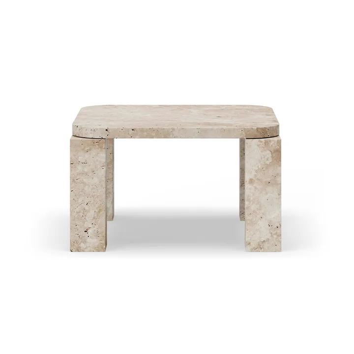 Atlas Couchtisch 60 x 60cm - Unfilled Travertine - New Works