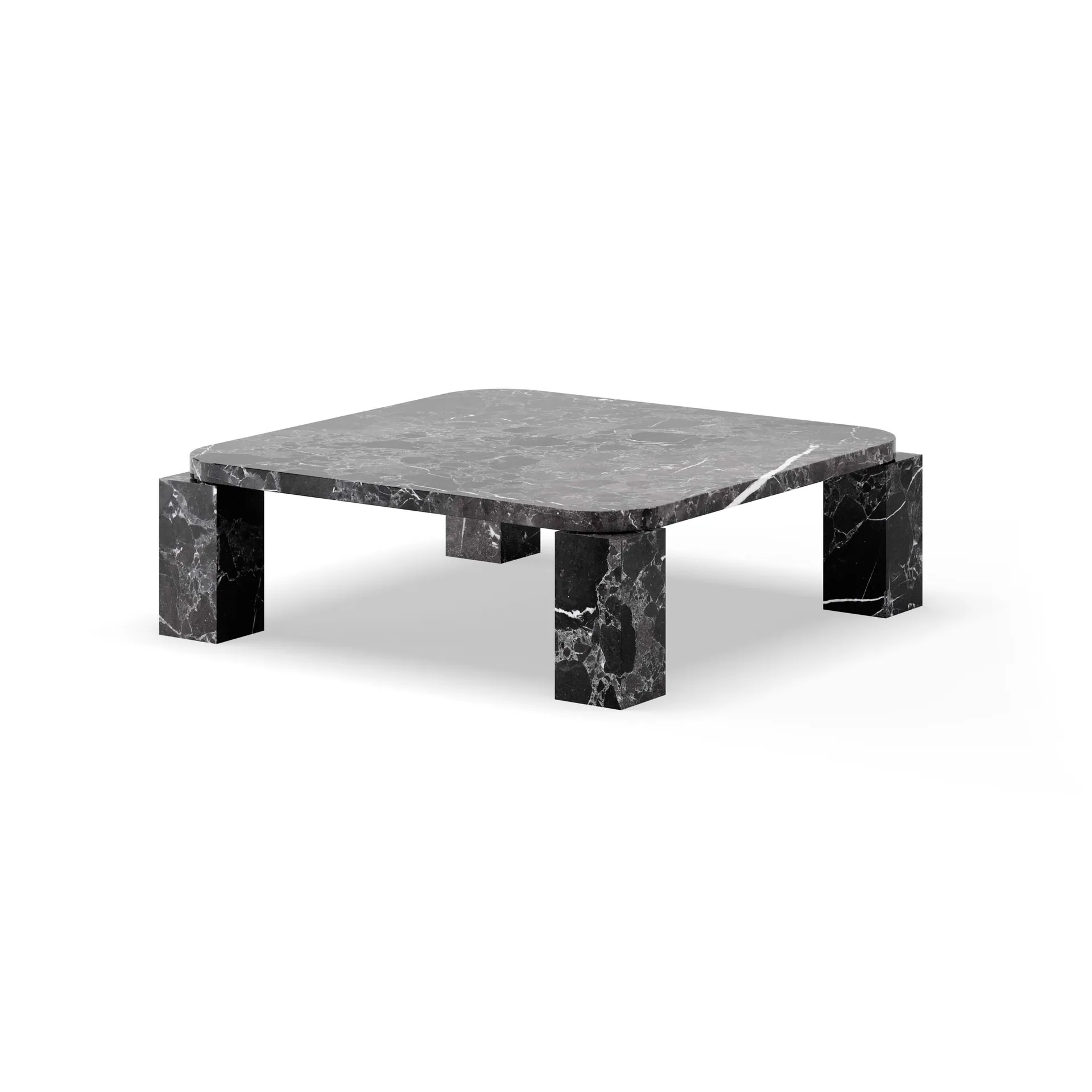 Atlas Couchtisch 82 x 82cm, Costa Black marble New Works