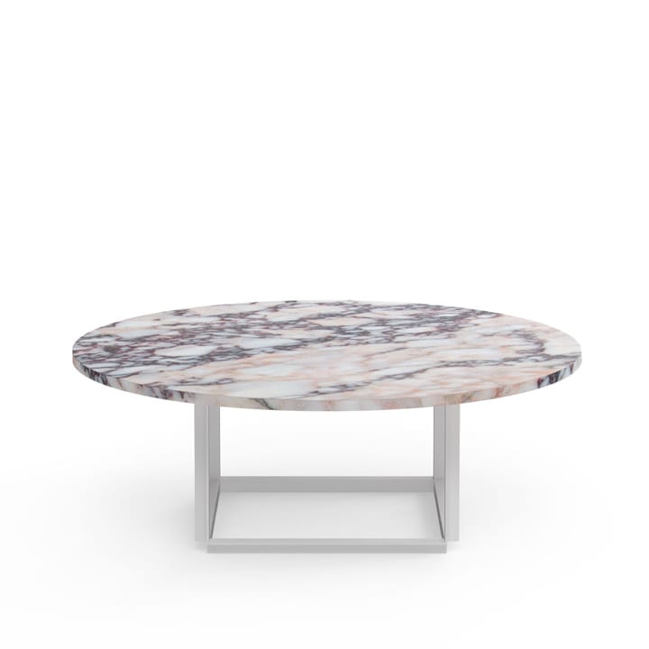 Florence Beistelltisch - white viola marble, ø90cm, weißes Stativ - New Works