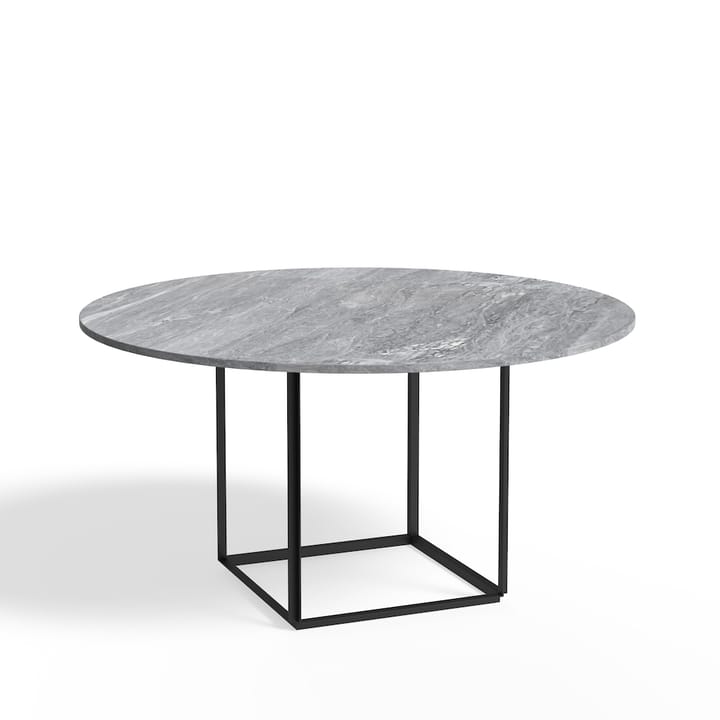 Florence Esstisch rund - grey ruivina marble, ø145cm, Schwarzes Gestell - New Works