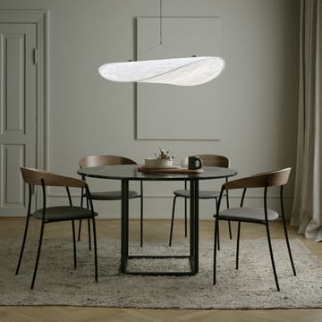 Florence Esstisch rund - grey ruivina marble, ø145cm, Schwarzes Gestell - New Works