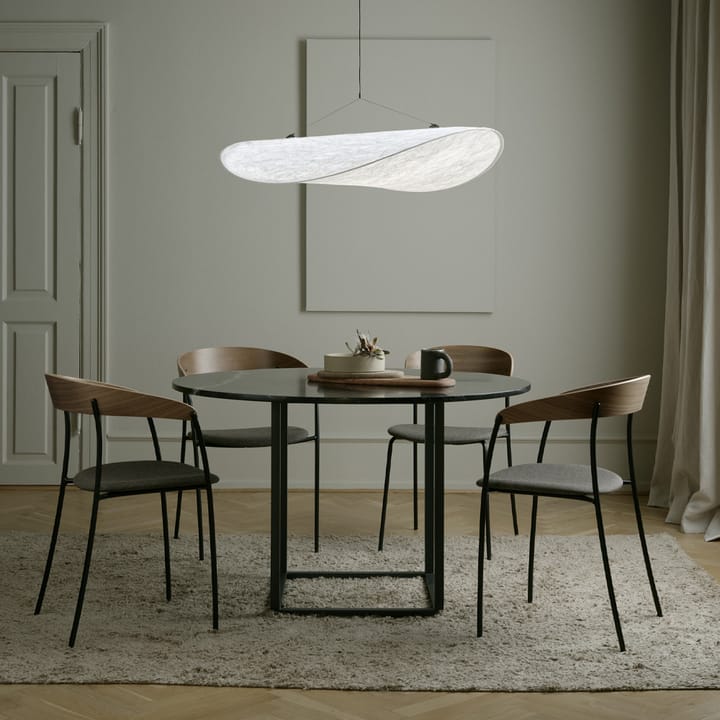 Florence Esstisch rund, grey ruivina marble, ø145cm, Schwarzes Gestell New Works
