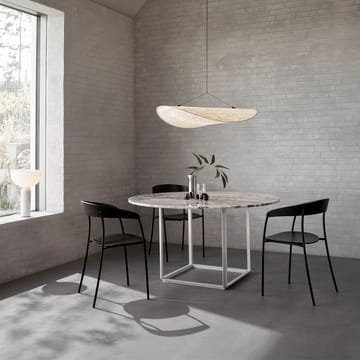 Florence Esstisch rund - grey ruivina marble, ø145cm, Schwarzes Gestell - New Works