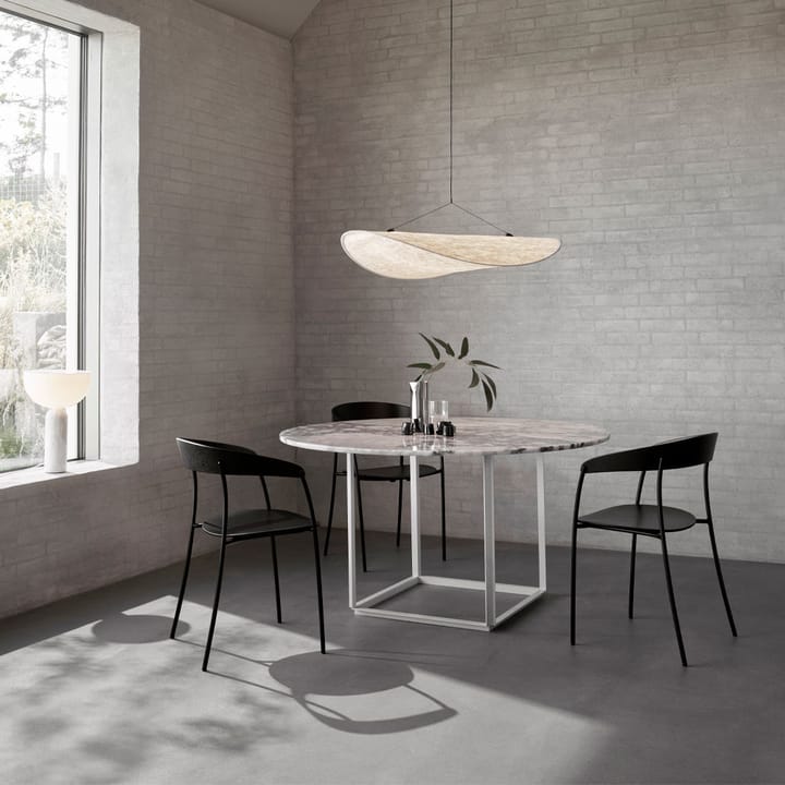 Florence Esstisch rund, grey ruivina marble, ø145cm, Schwarzes Gestell New Works