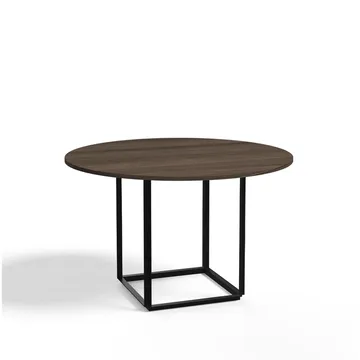 Florence Esstisch rund - walnut, ø120cm, Schwarzes Gestell - New Works