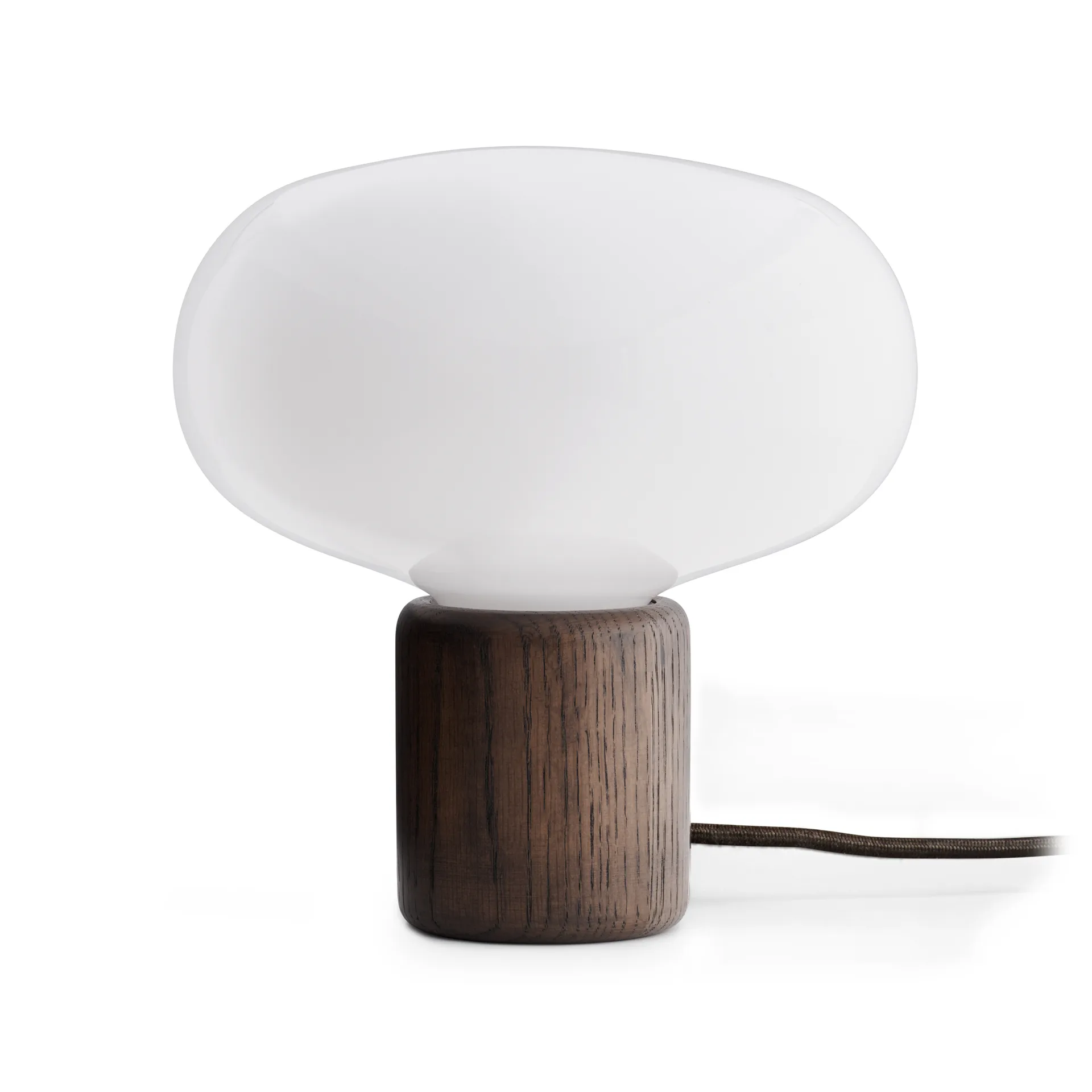 Karl-Johan Tischleuchte, Smoked oak-white opal glass New Works