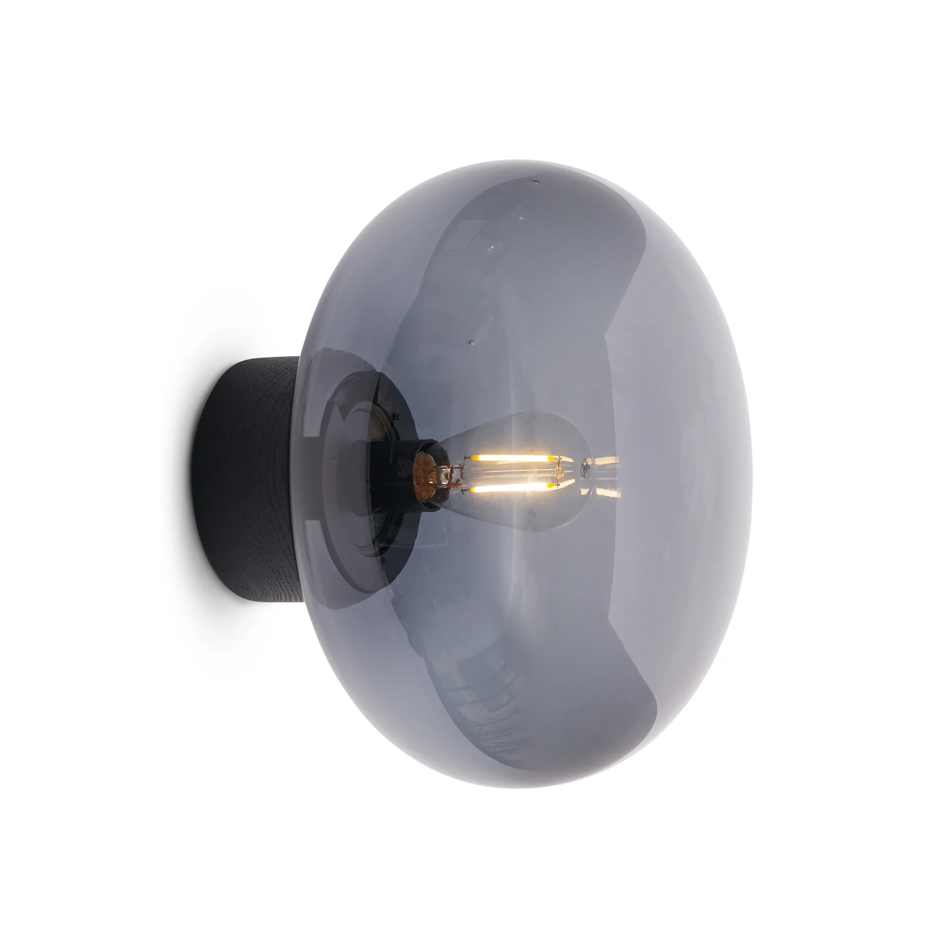 Karl-Johan Wandleuchte, Black stained oak-smoked glass New Works