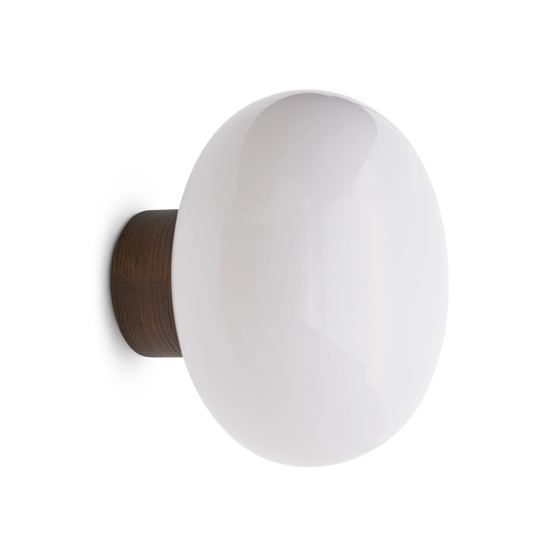 Karl-Johan Wandleuchte, Smoked oak-white opal glass New Works