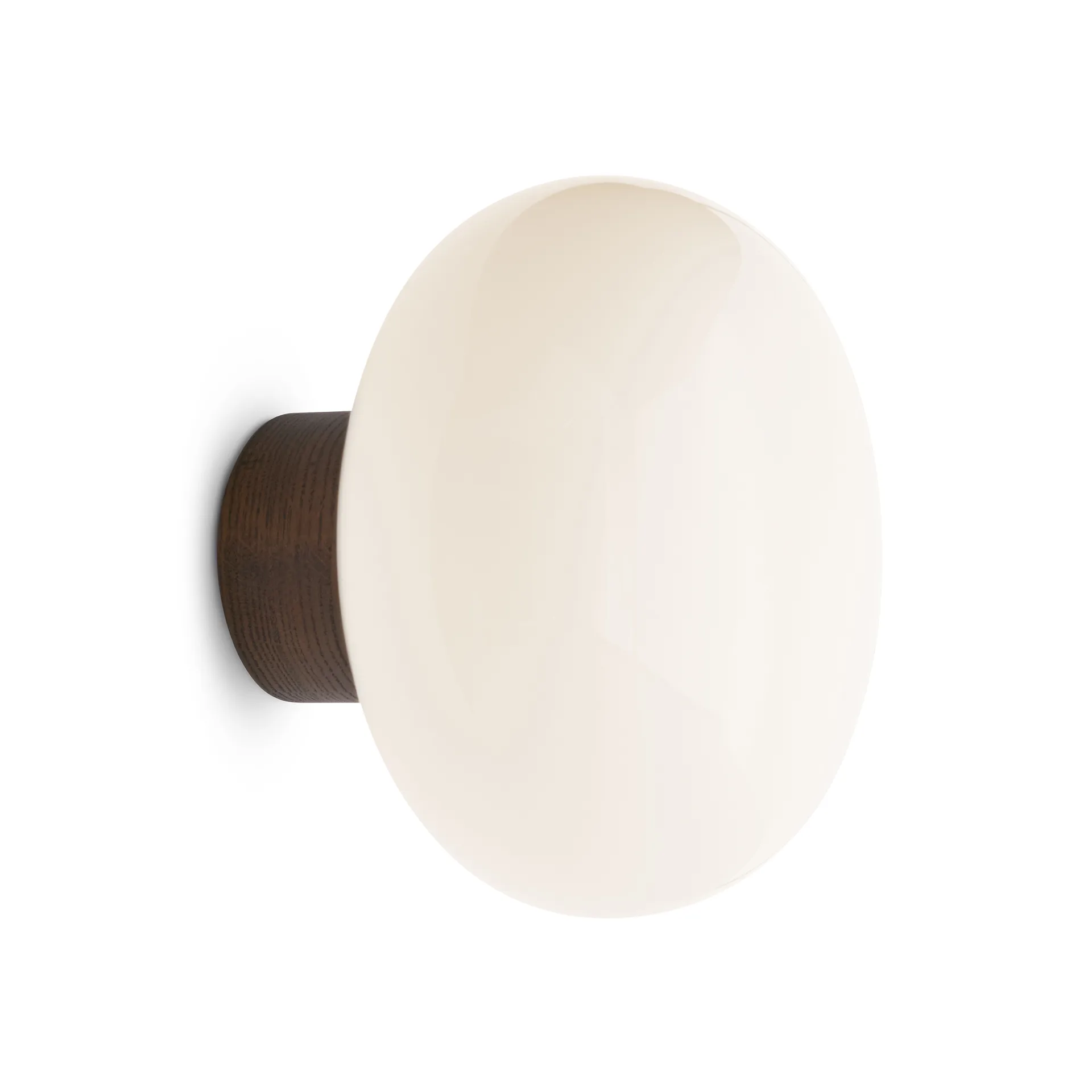 Karl-Johan Wandleuchte, Smoked oak-white opal glass New Works