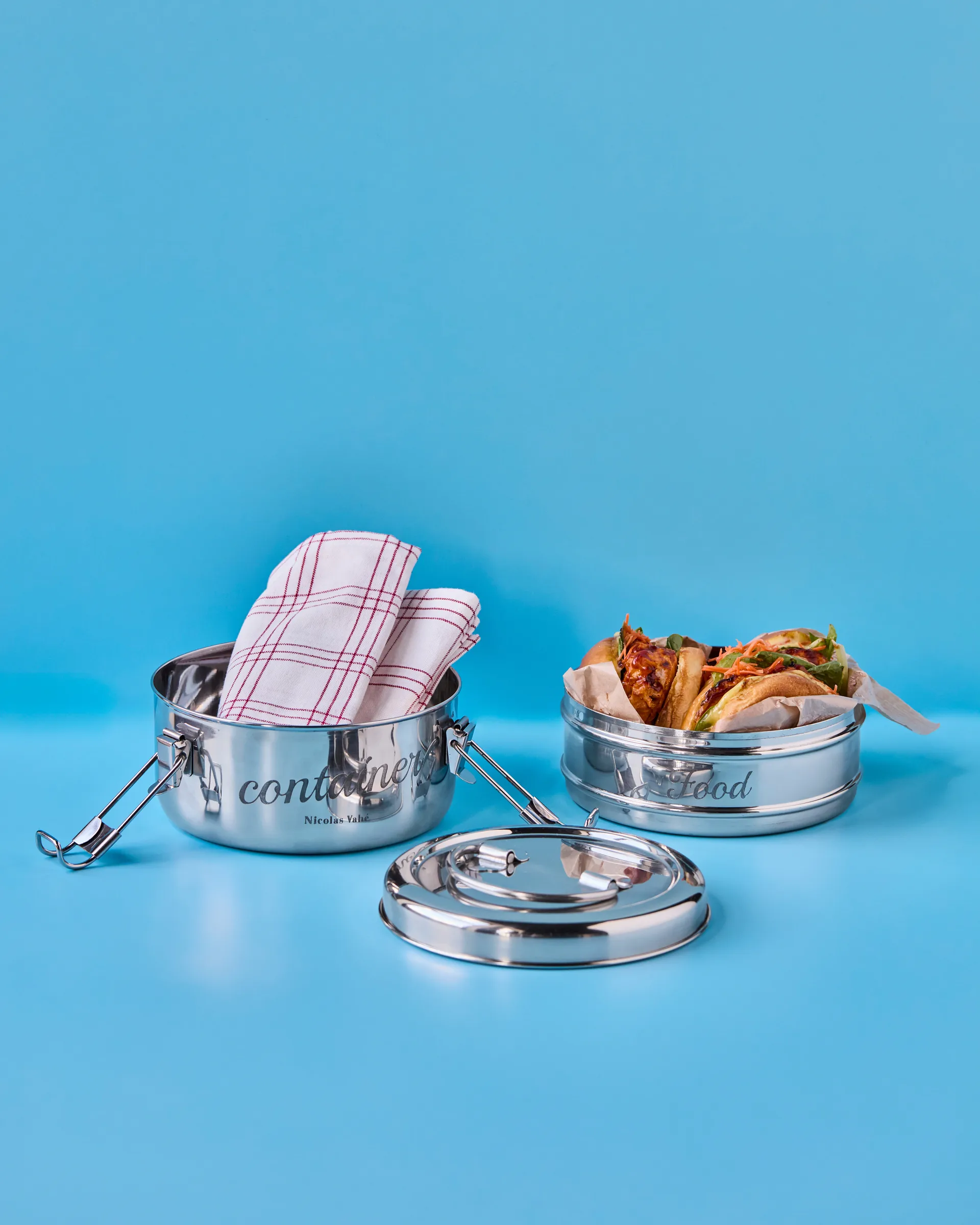 Nicolas Vahé Brotdose 2-teilig, Silberfärbung, Ø18 cm Nicolas Vahé