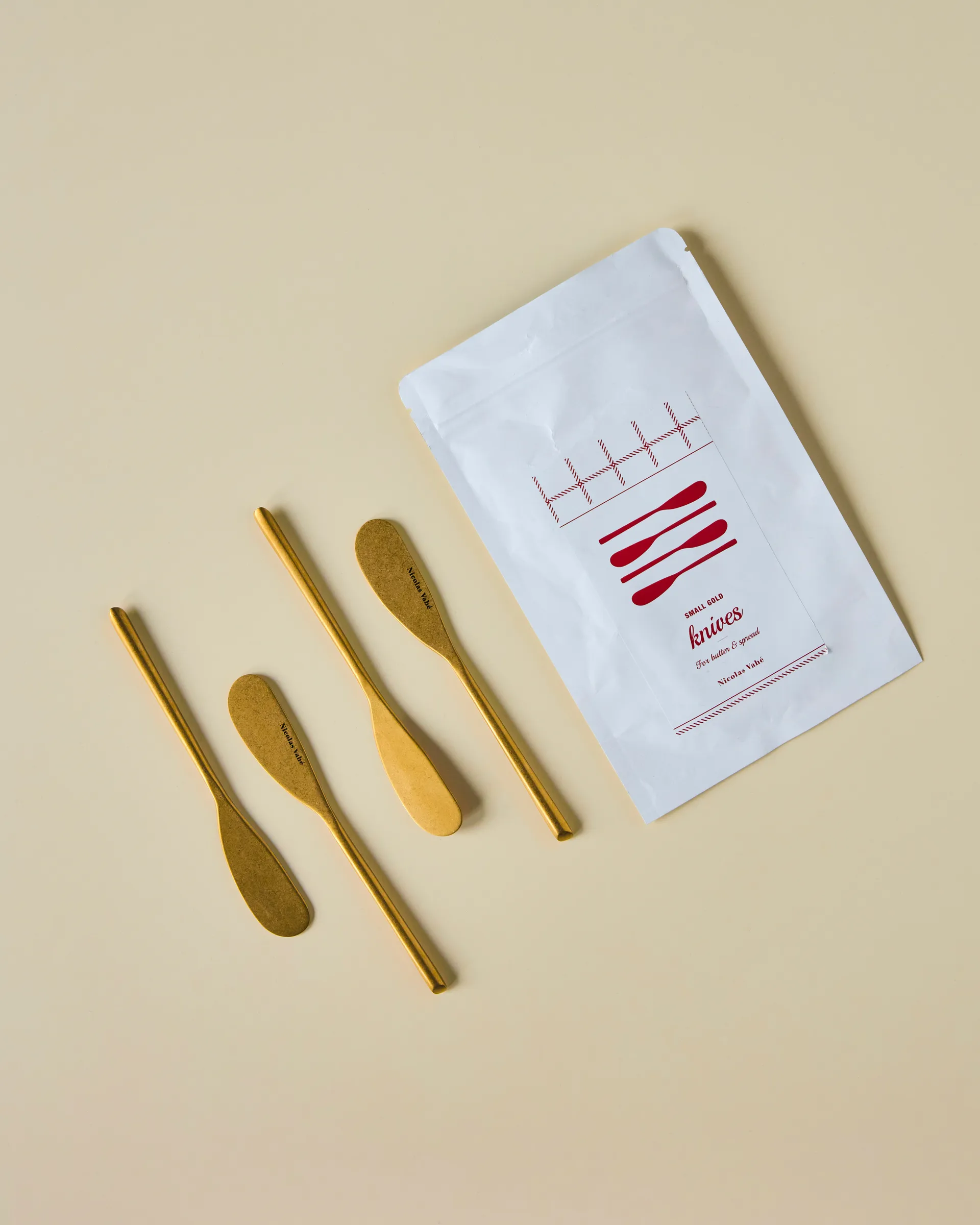 Nicolas Vahé Buttermesser 4-pack, Antik-Goldfinish Nicolas Vahé