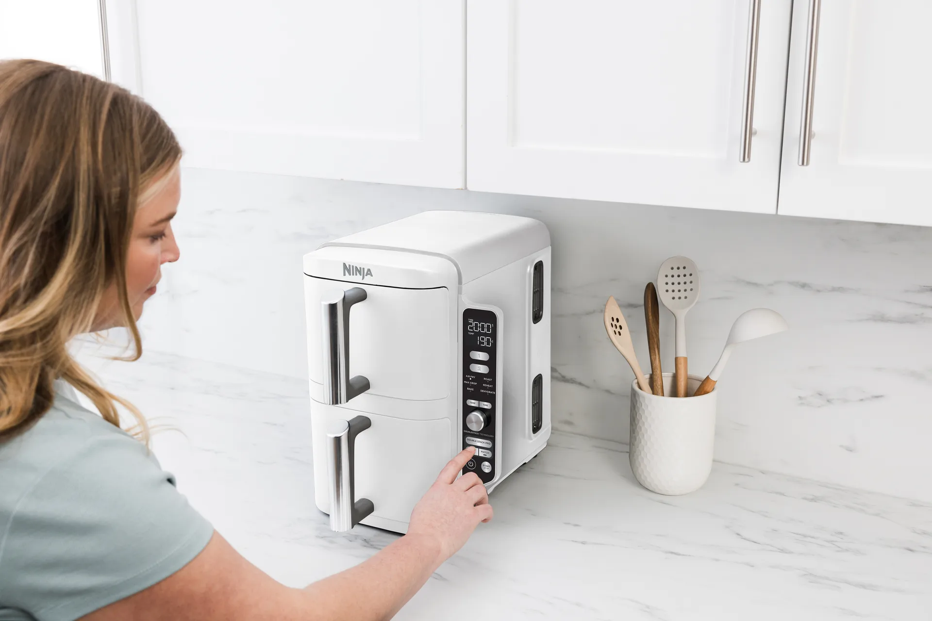 Ninja Air Fryer SL400EU Double Stack XL - 2 Schubladen 9,5 L, Schwarz Ninja