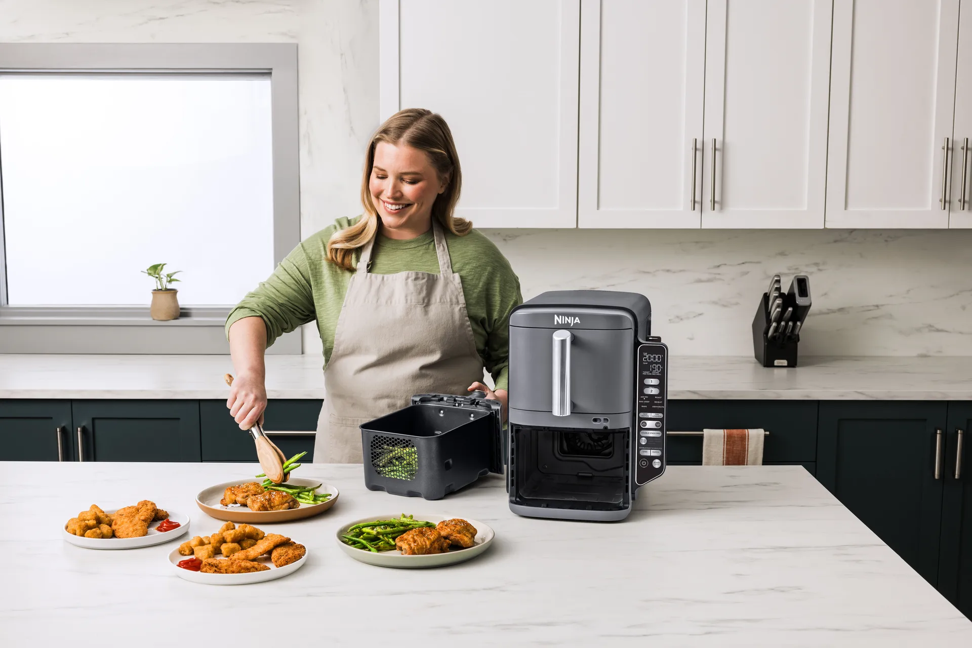 Ninja Air Fryer SL451EU Stacked Dual Zone XL 9,5 L, Schwarz Ninja