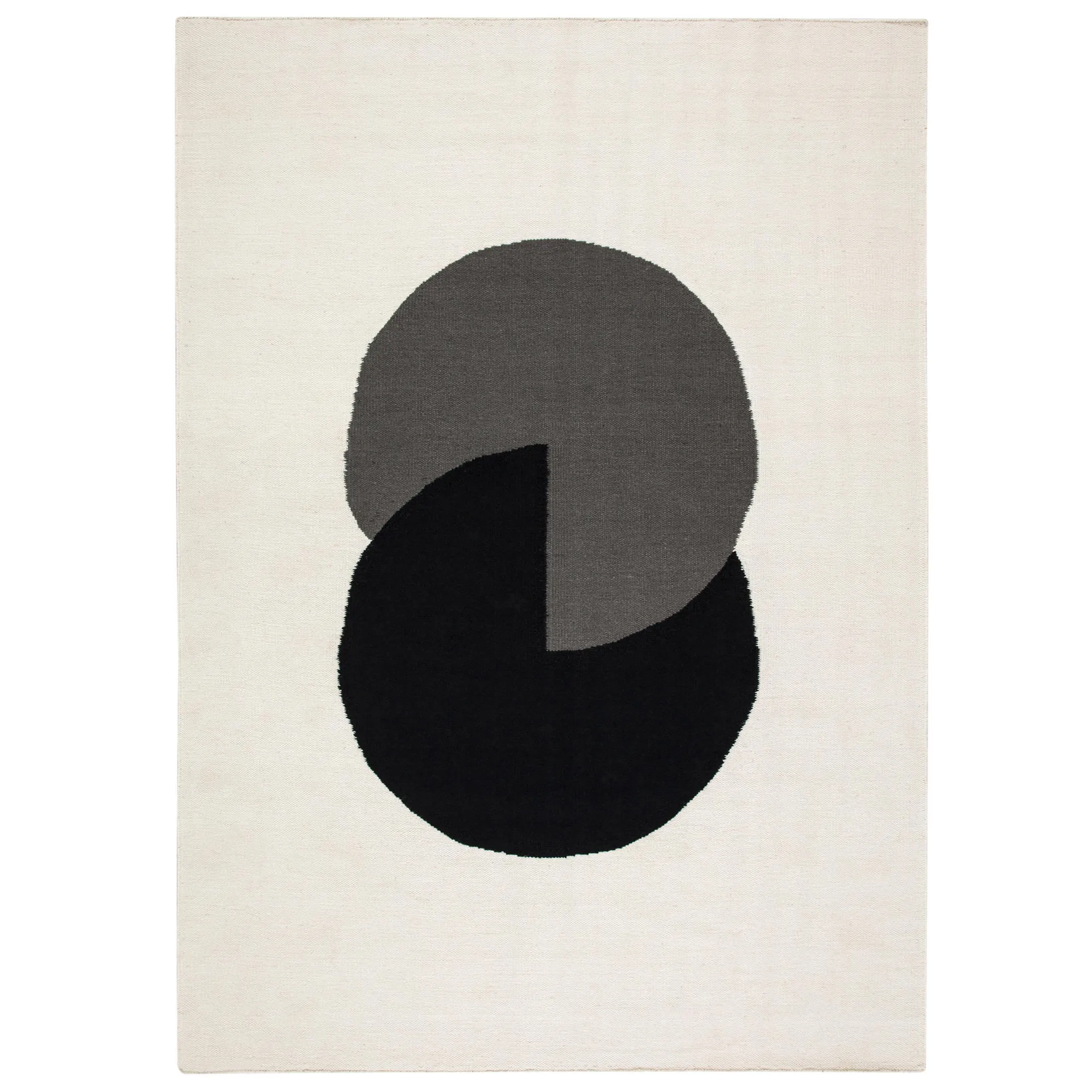 Circles blocks Kelim Teppich naturweiß, 200 x 300cm NJRD