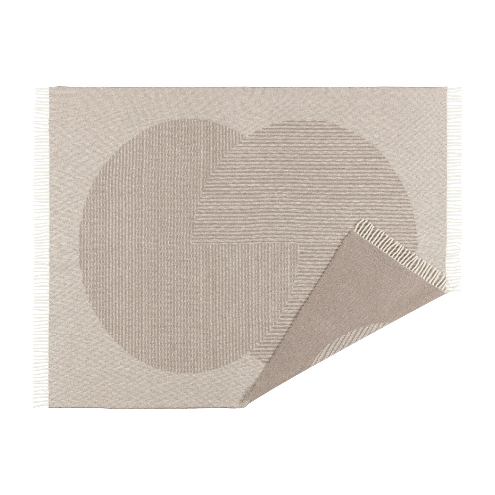 Circles Wolldecke 130 x 185cm, Beige NJRD