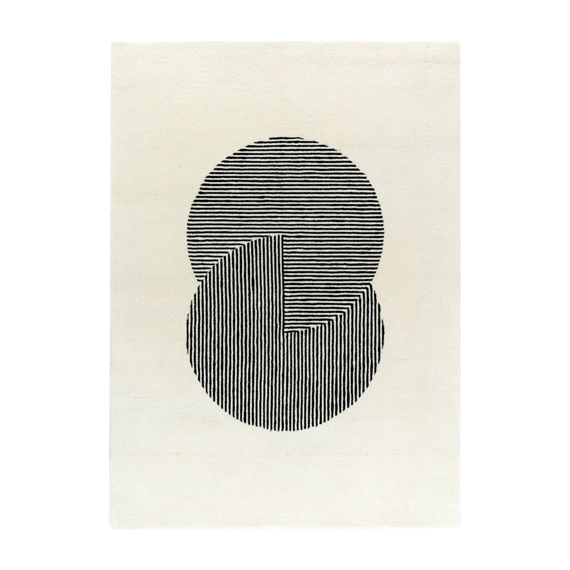 Circles Wollteppich naturweiß, 170 x 240cm NJRD