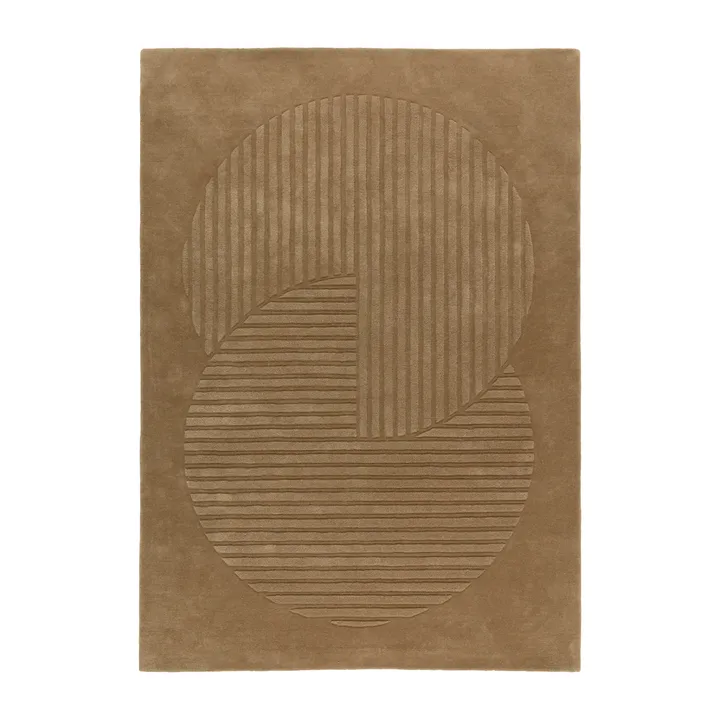 Levels Circles Wollteppich - Beige, 170x240 cm - NJRD