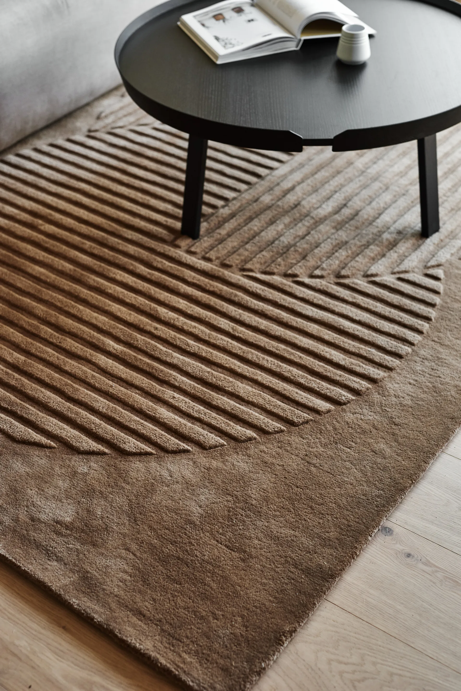 Levels Circles Wollteppich, Beige, 170x240 cm NJRD