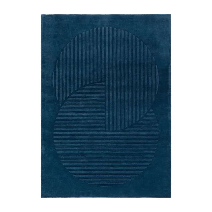 Levels Circles Wollteppich - Blau, 200x300 cm - NJRD
