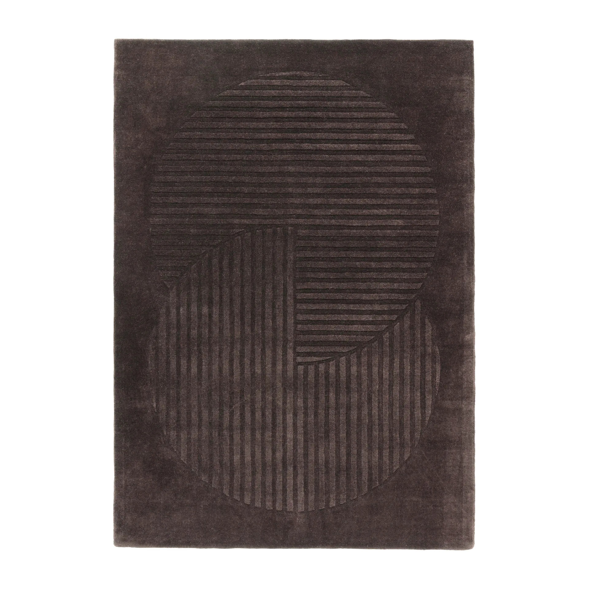 Levels Circles Wollteppich, Braun, 170x240 cm NJRD