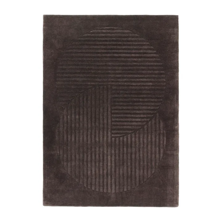 Levels Circles Wollteppich - Braun, 200x300 cm - NJRD