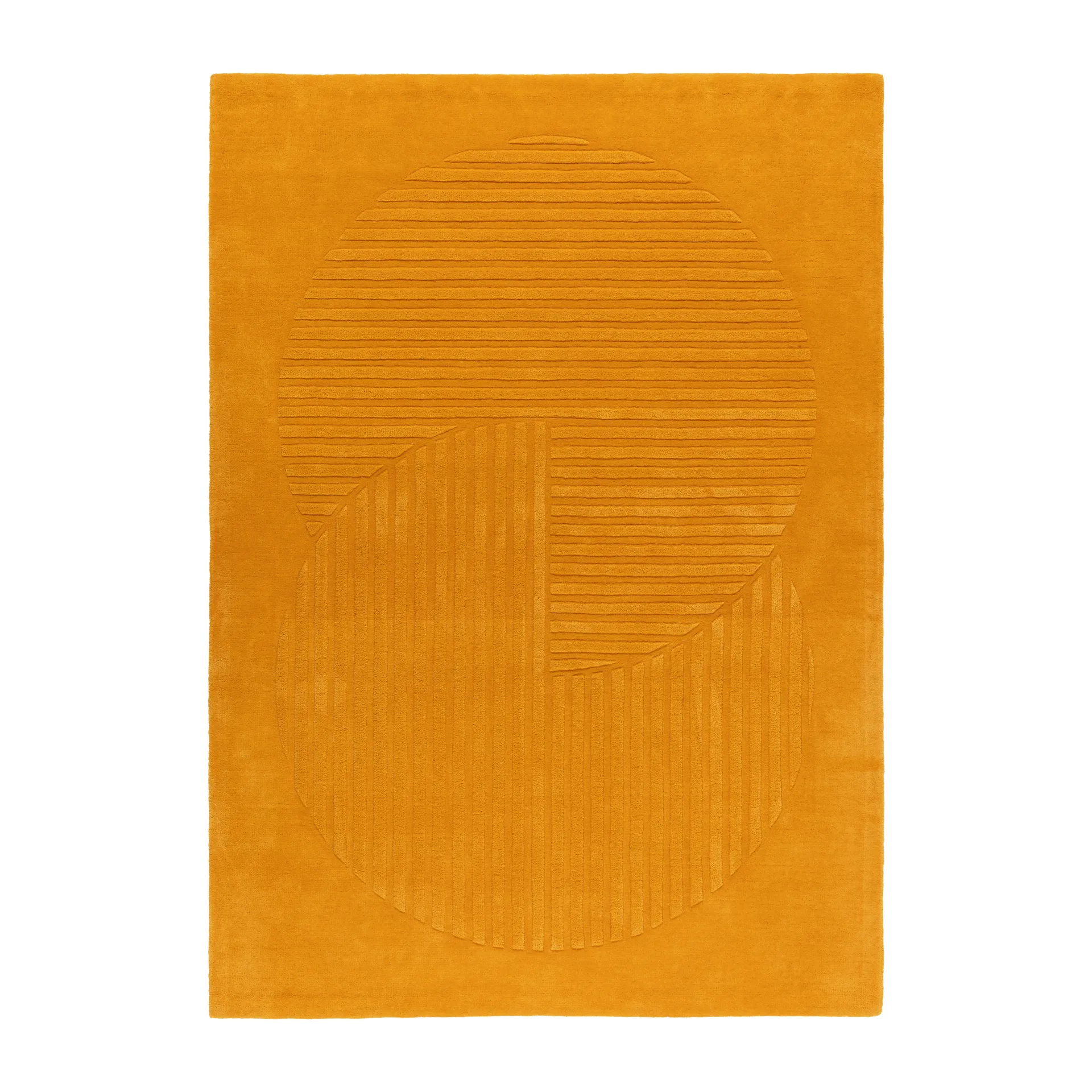 Levels Circles Wollteppich, Gelb, 170x240 cm NJRD