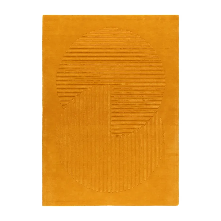 Levels Circles Wollteppich - Gelb, 170x240 cm - NJRD