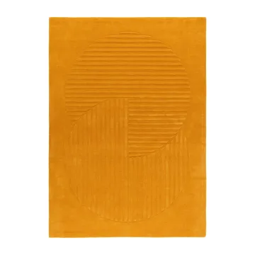 Levels Circles Wollteppich - Gelb, 200x300 cm - NJRD