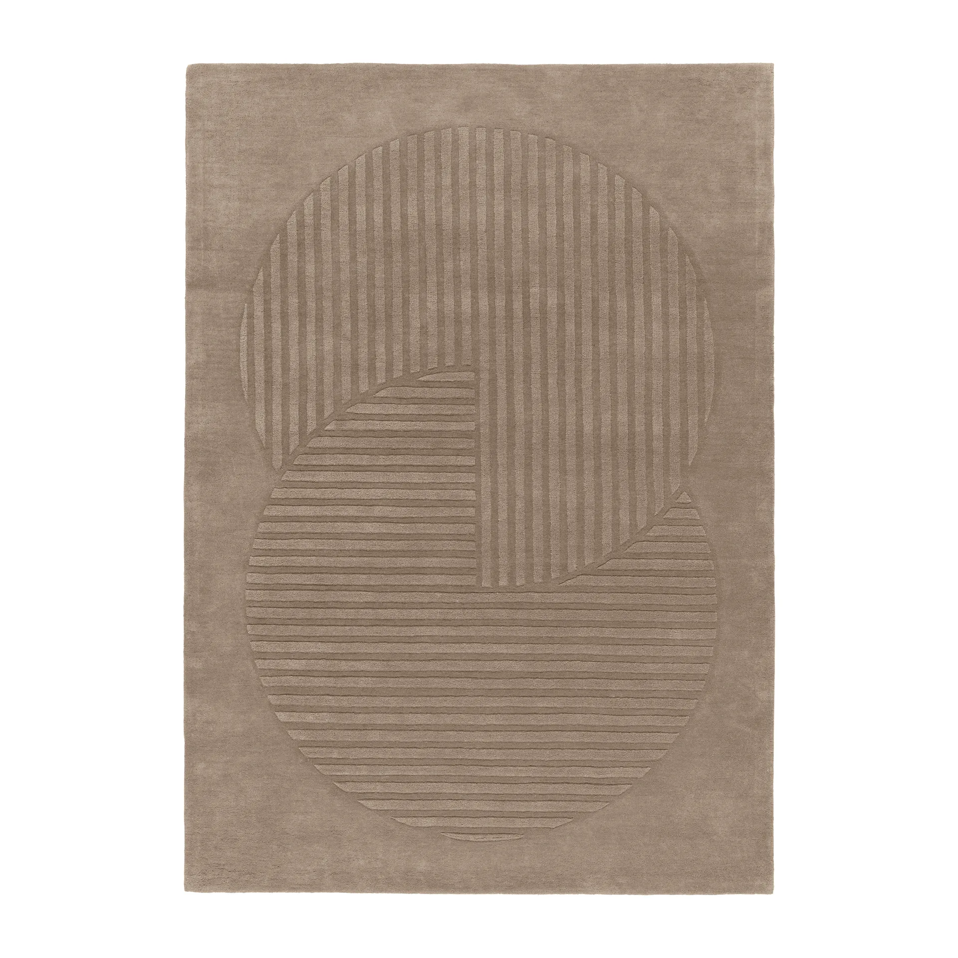 Levels Circles Wollteppich, Maulwurfbraun, 170x240 cm NJRD