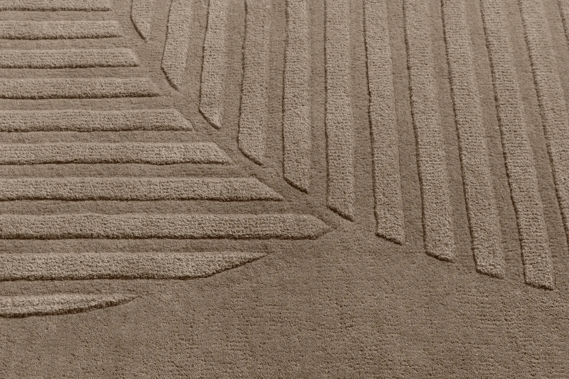 Levels Circles Wollteppich, Maulwurfbraun, 200x300 cm NJRD