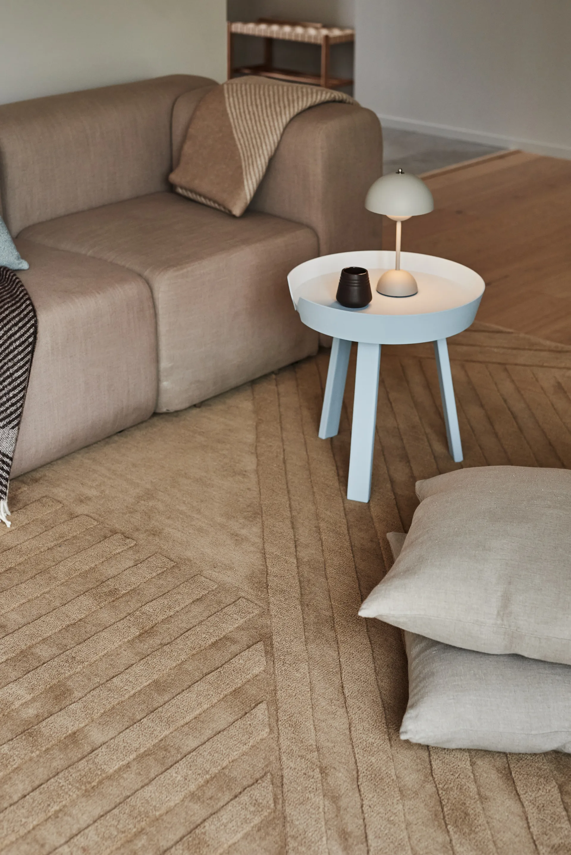 Levels Stripes Wollteppich, Beige, 170x240 cm NJRD
