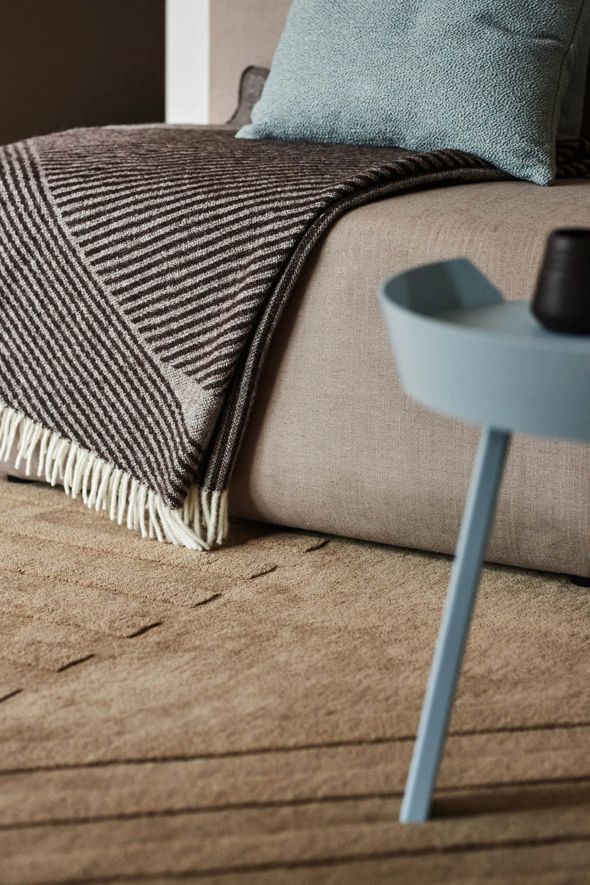 Levels Stripes Wollteppich, Beige, 170x240 cm NJRD