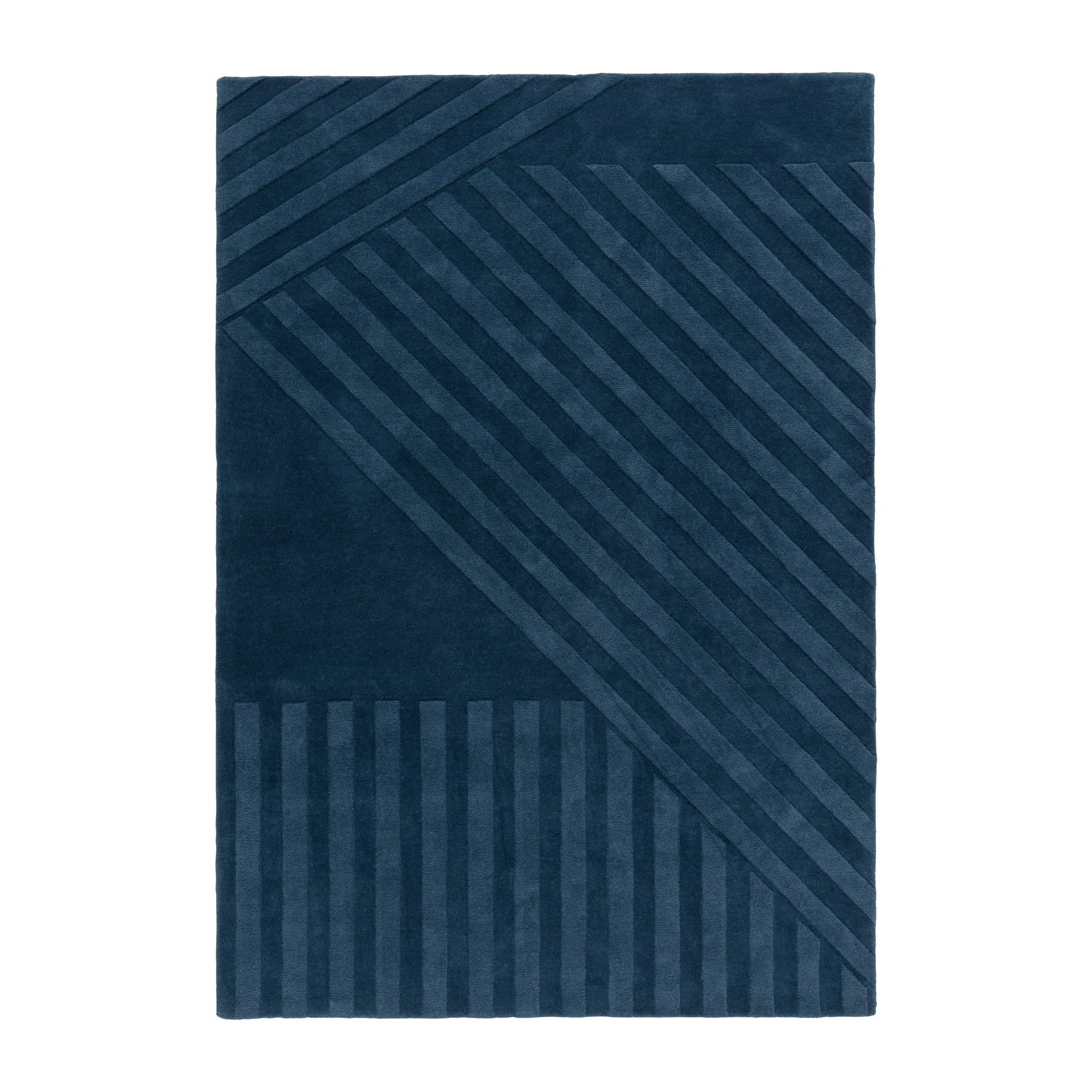Levels Stripes Wollteppich, Blau, 200x300 cm NJRD
