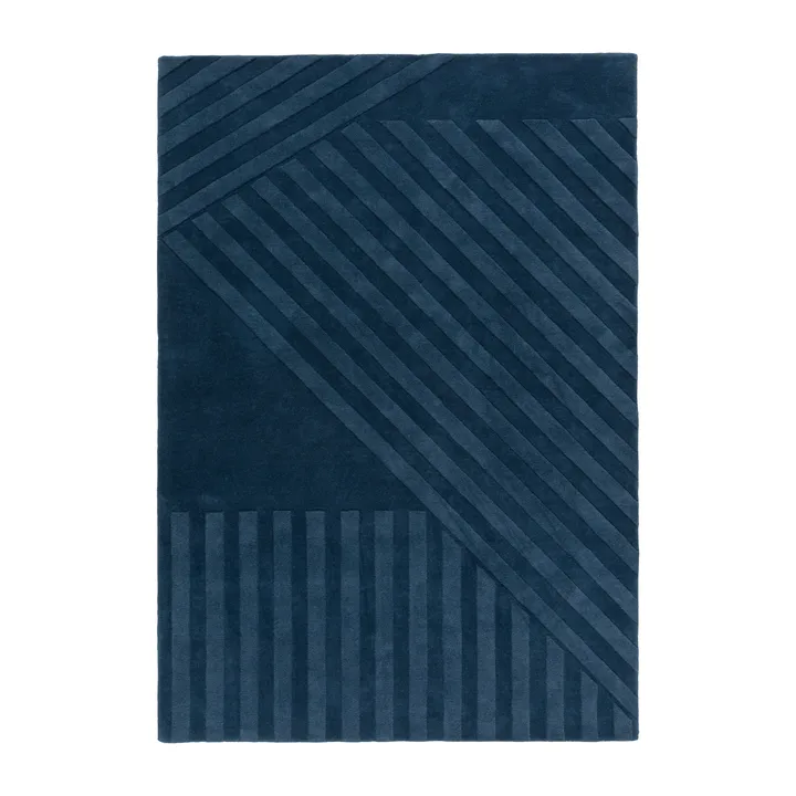 Levels Stripes Wollteppich - Blau, 200x300 cm - NJRD