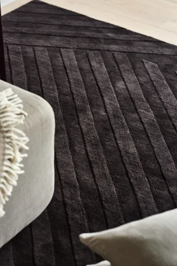 Levels Stripes Wollteppich - Braun, 170x240 cm - NJRD