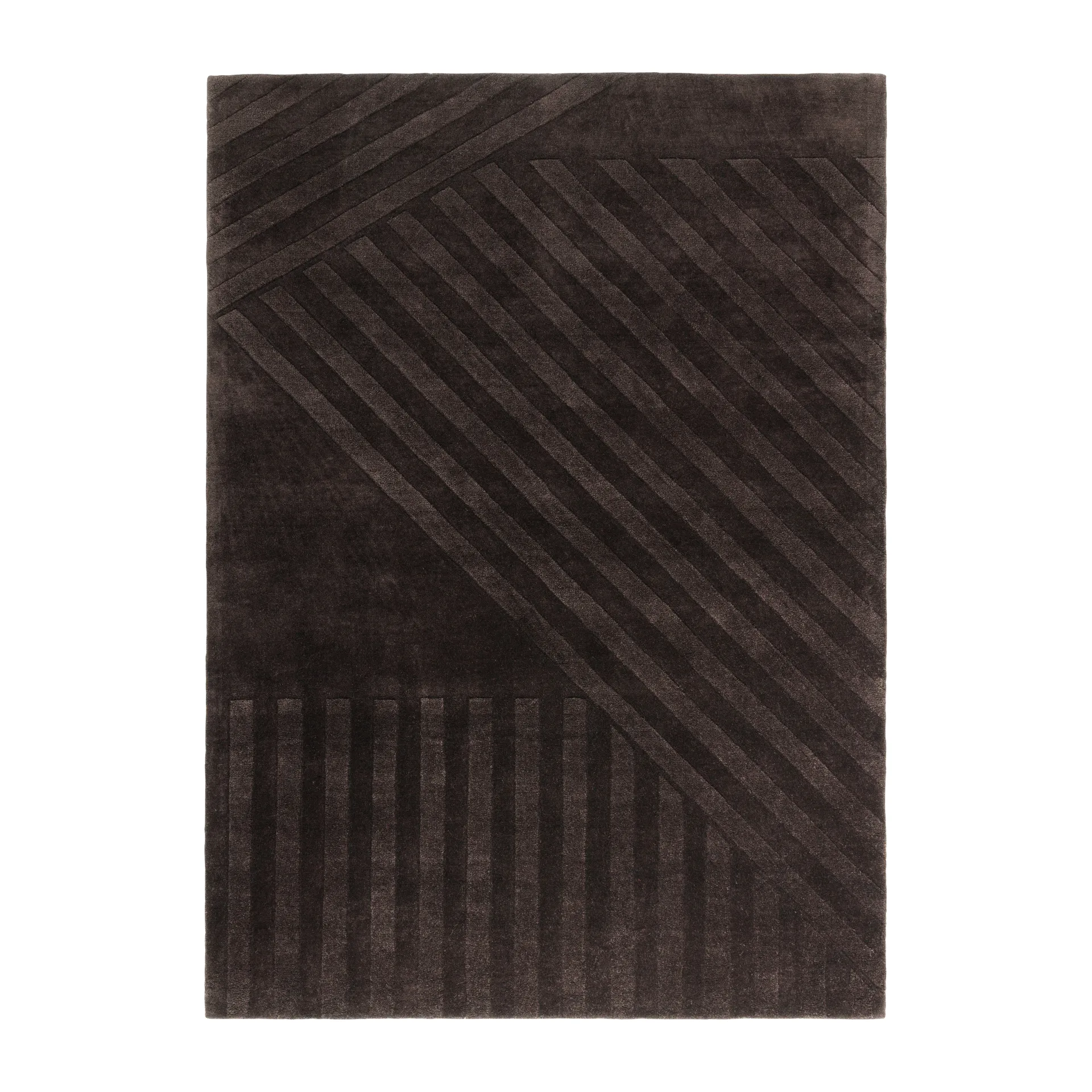 Levels Stripes Wollteppich, Braun, 200x300 cm NJRD