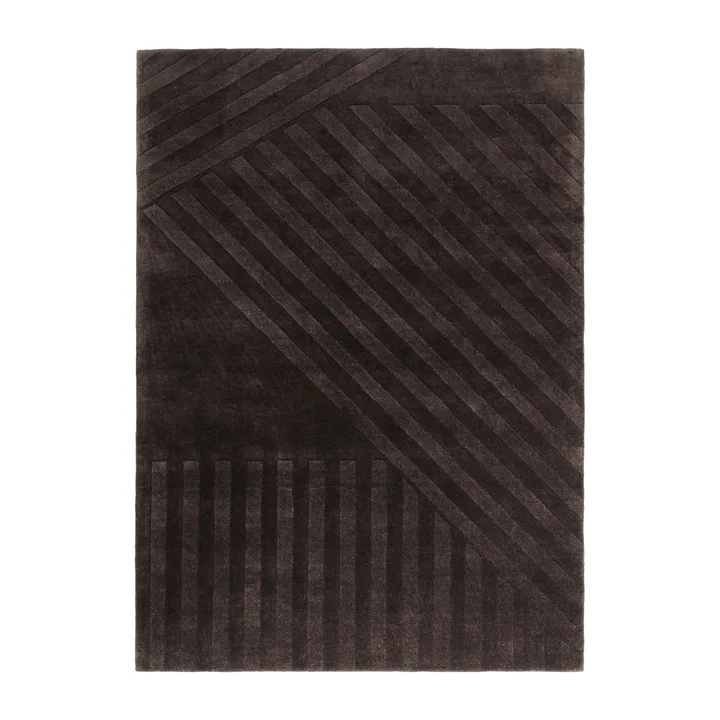Levels Stripes Wollteppich - Braun, 200x300 cm - NJRD