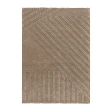Levels Stripes Wollteppich - Maulwurfbraun, 200x300 cm - NJRD
